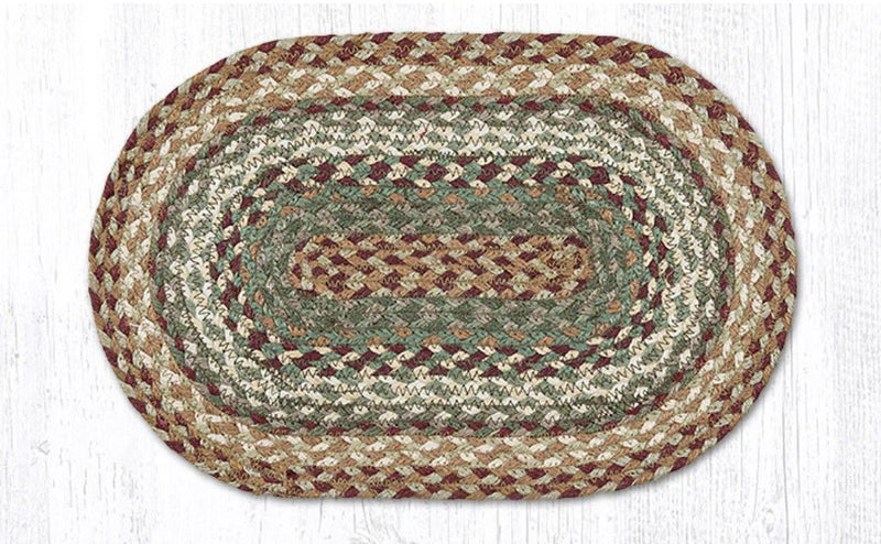 Buttermilk/Cranberry Braided Jute Trivet & Swatch - Ozark Cabin Décor, LLC