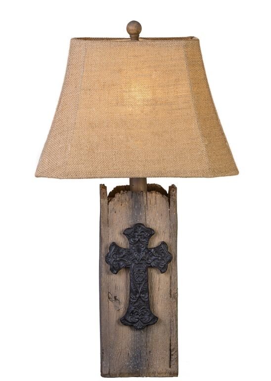 Rustic Cross Table Lamp