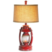 26" High Red Vintage Lantern Lamp - Ozark Cabin Décor, LLC