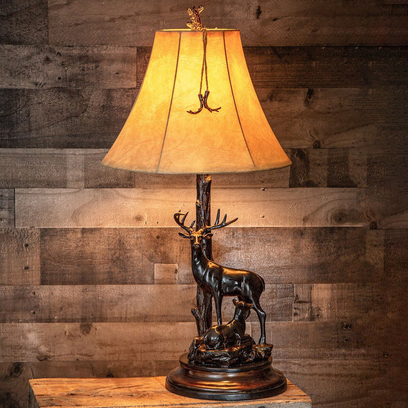 Grand Buck & Doe Table Lamp - Ozark Cabin Décor, LLC