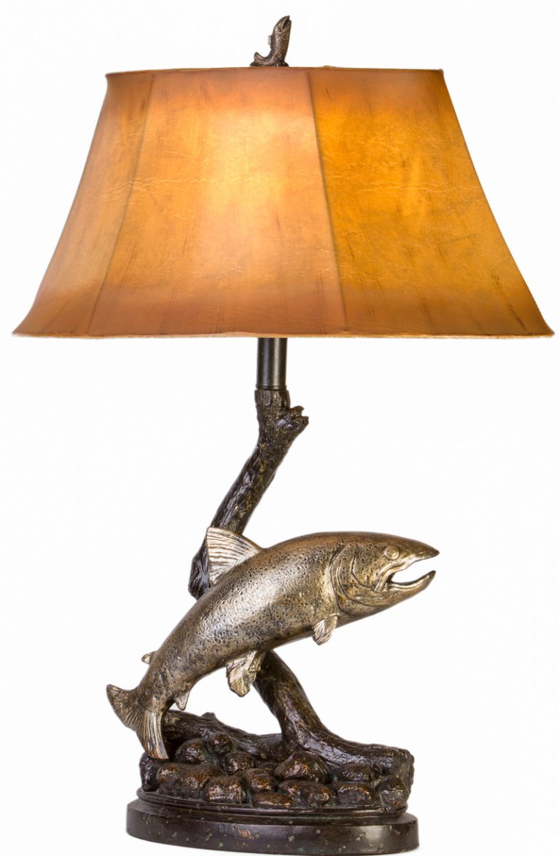 Jumping Trout Table Lamp - Ozark Cabin Décor, LLC