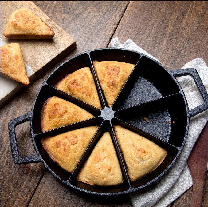 10 - in Cast Iron Wedge Cornbread Skillet - Ozark Cabin Décor, LLC