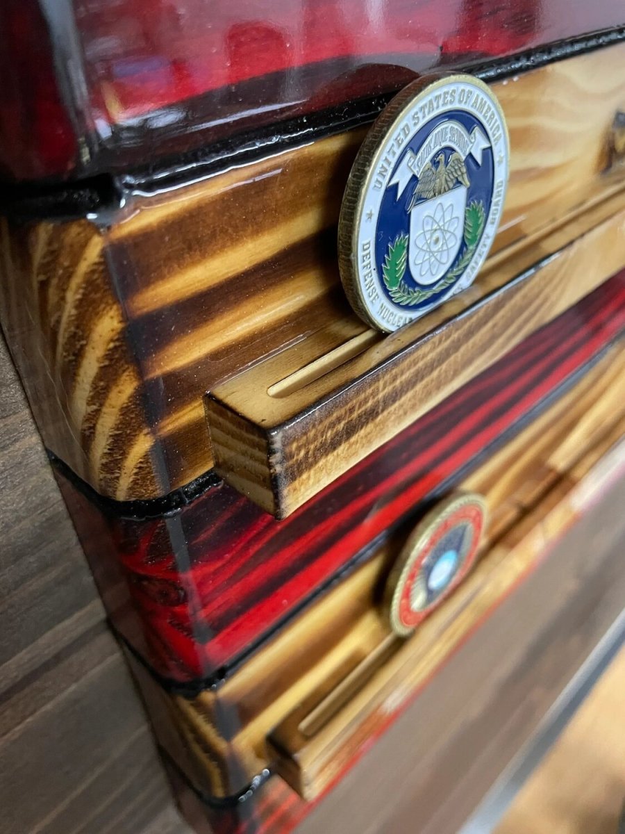 Challenge Coin Wooden American Flag Display - Thumbnail 4