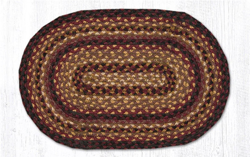 Cherry/Chocolate/Cream Braided Jute Trivet & Swatch - Ozark Cabin Décor, LLC