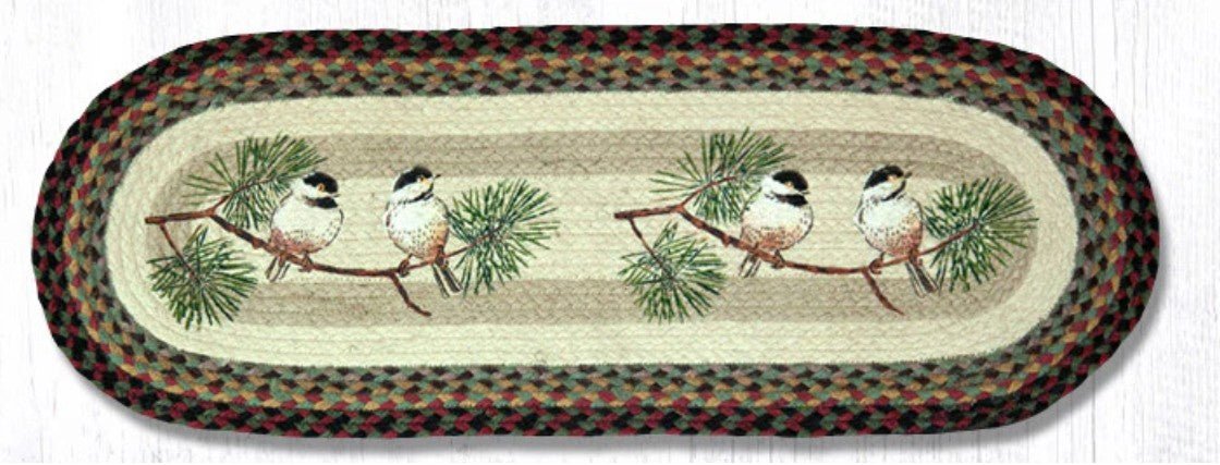 Chickadee Oval Table Runner - Ozark Cabin Décor, LLC
