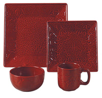 Savannah 16 - Pc Ceramic Dinnerware Set - Red - Ozark Cabin Décor, LLC