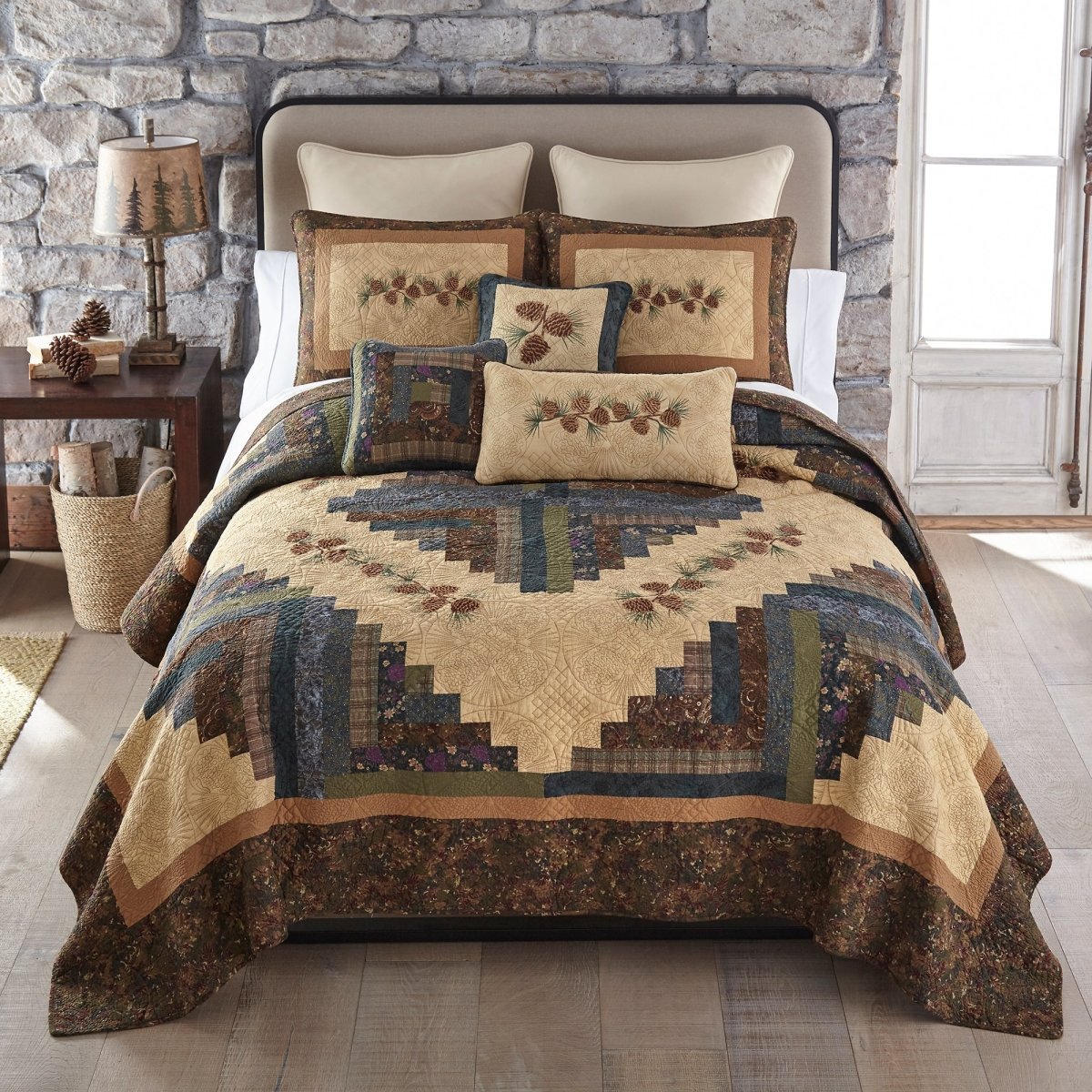 Cabin Raising Pinecone Quilted Bedding Collection - Twin - Thumbnail 2