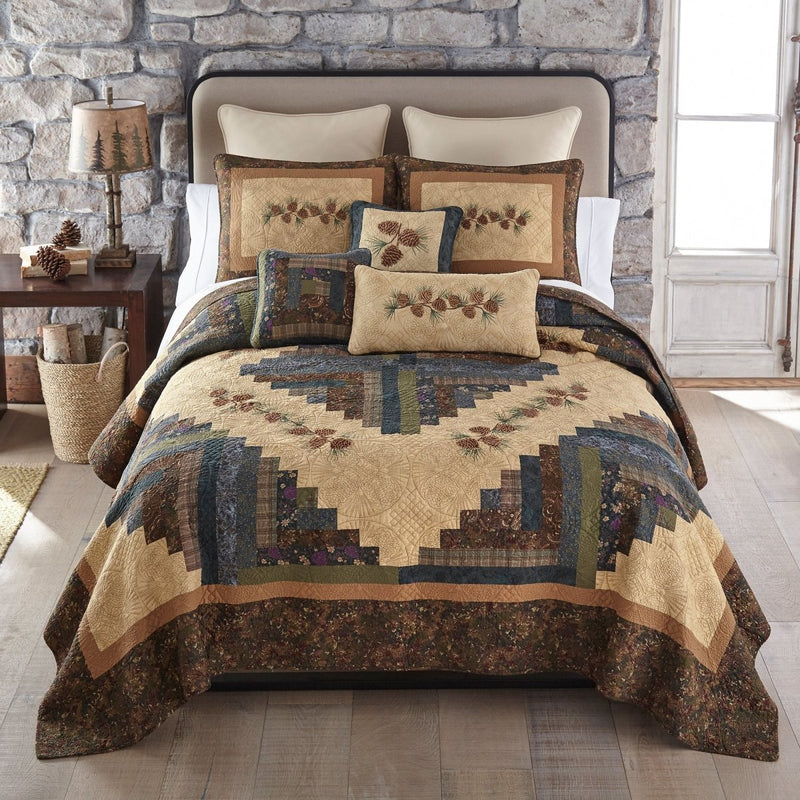 Cabin Raising Pinecone Bedding Collection - Queen - Ozark Cabin Décor, LLC