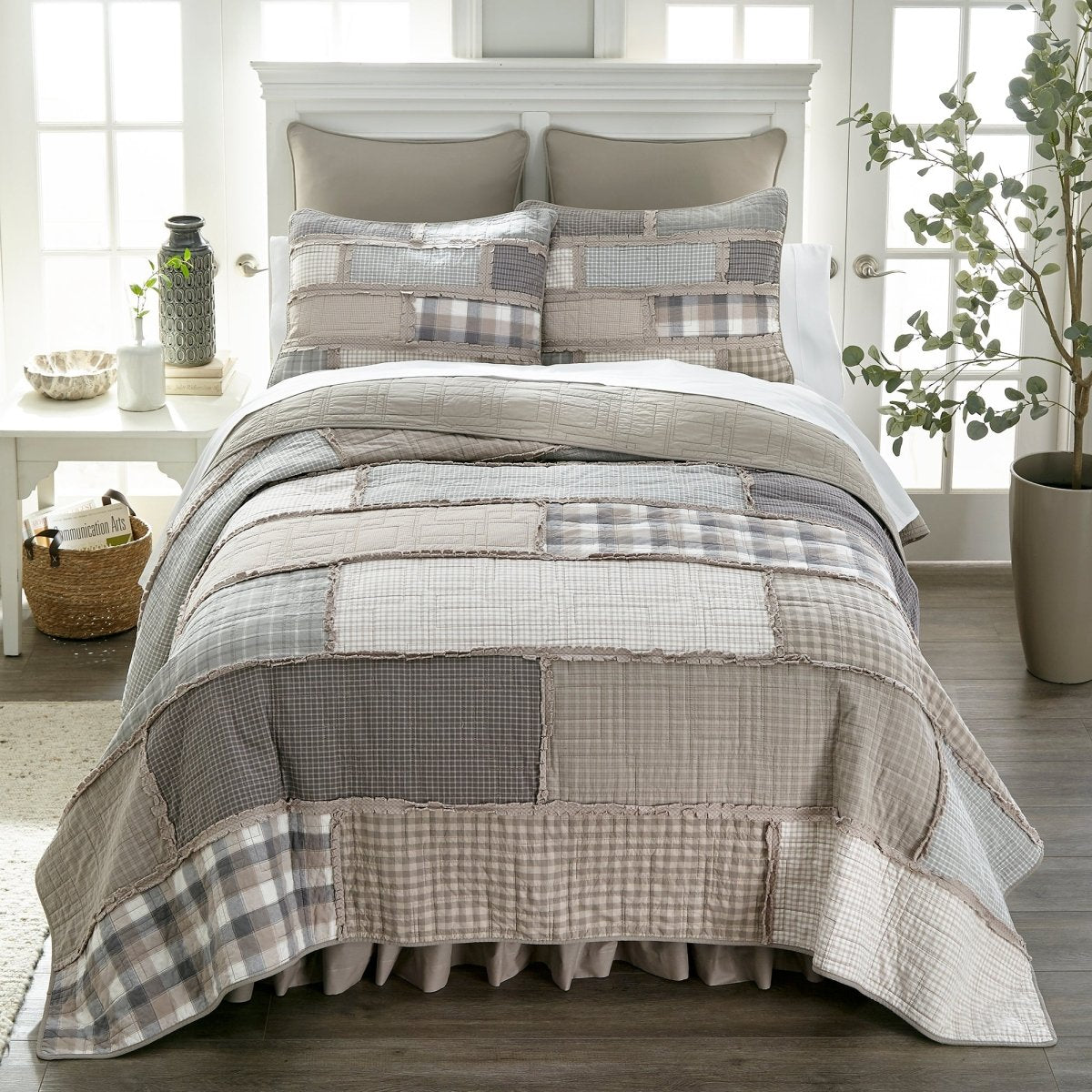 Smoky Cobblestone Quilted Bedding Collection - King - Ozark Cabin Décor, LLC