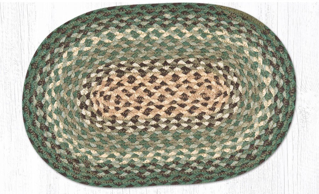Dark Green Braided Jute Trivet & Swatch