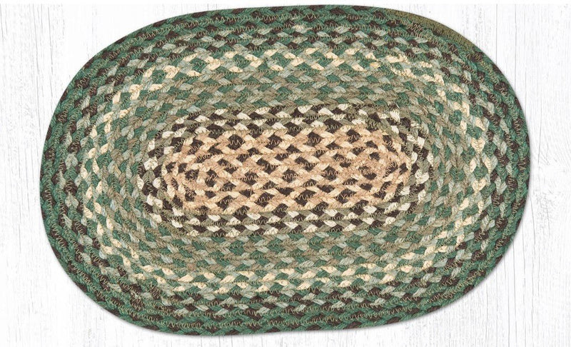 Dark Green Braided Jute Trivet & Swatch - Ozark Cabin Décor, LLC