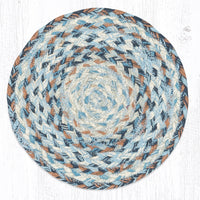 Denim 10" Round Braided Jute Trivet