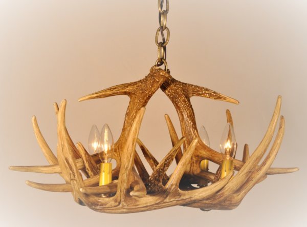 Whitetail Deer 6 Antler Chandelier - Thumbnail 3