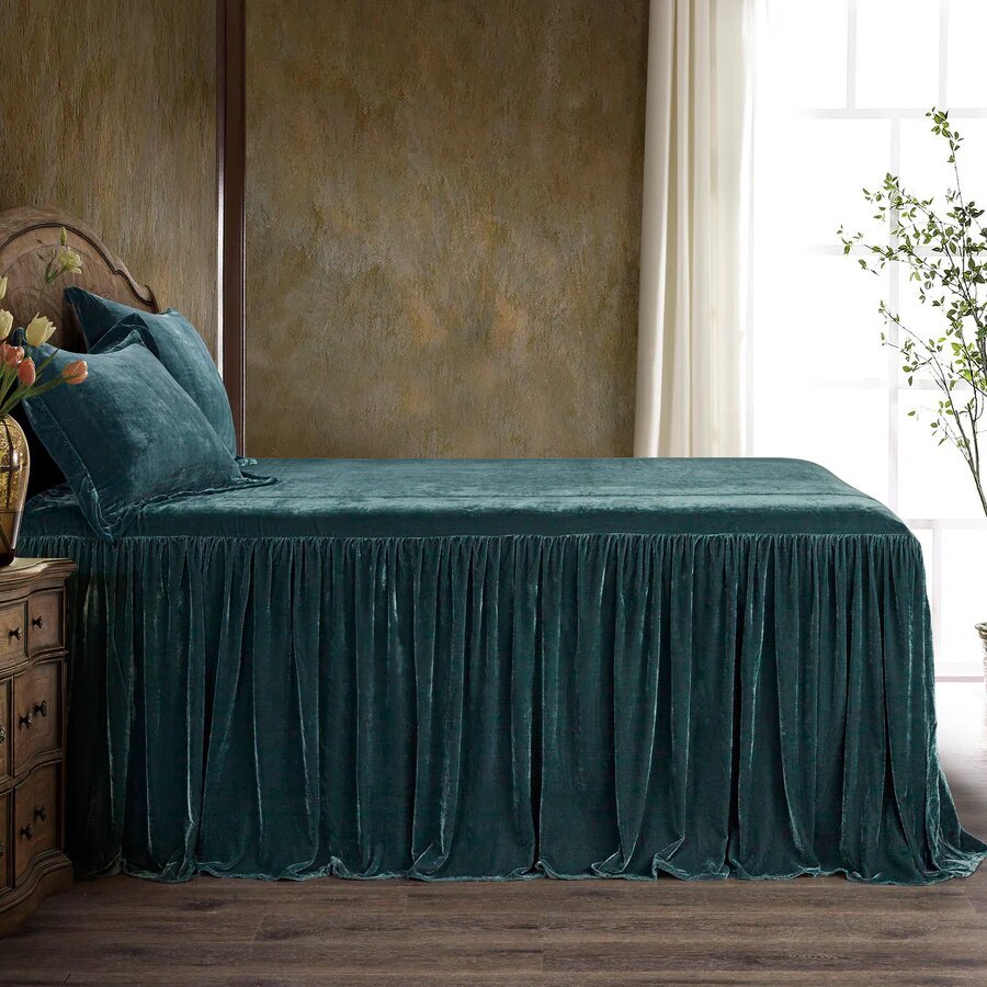 Stella Faux Silk Velvet Bedspread Set