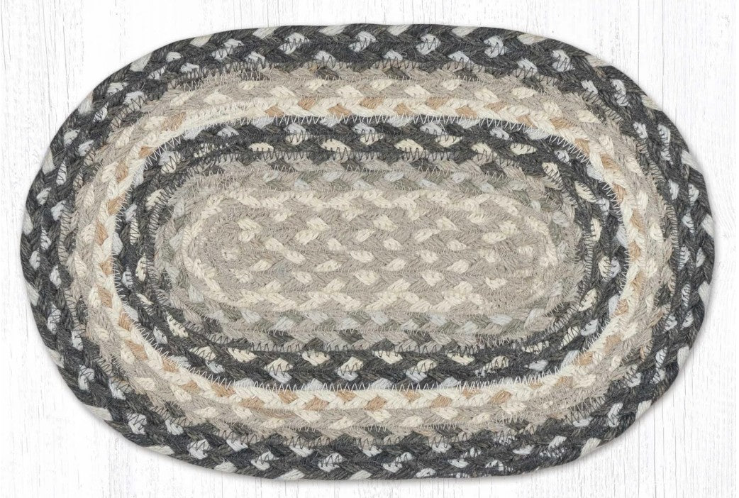 Gray/Sand/Ivory Braided Jute Trivet & Swatch - Ozark Cabin Décor, LLC