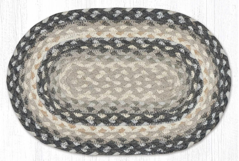Gray/Sand/Ivory Braided Jute Trivet & Swatch - Ozark Cabin Décor, LLC