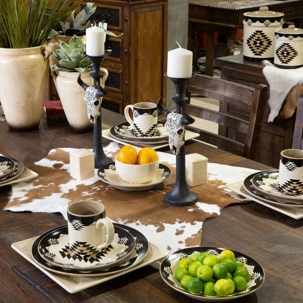 Southwestern Chalet Aztec 19-Piece Ceramic Dinnerware Set