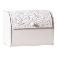 Punched Tin Bread Box - Rustic White - Ozark Cabin Décor, LLC