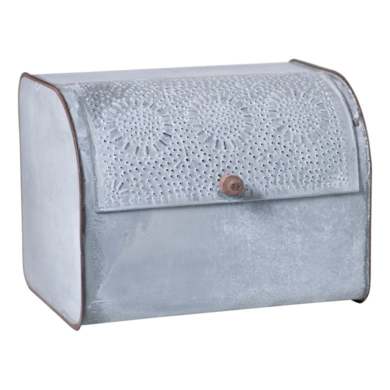 Punched Tin Bread Box - Weathered Zinc - Ozark Cabin Décor, LLC