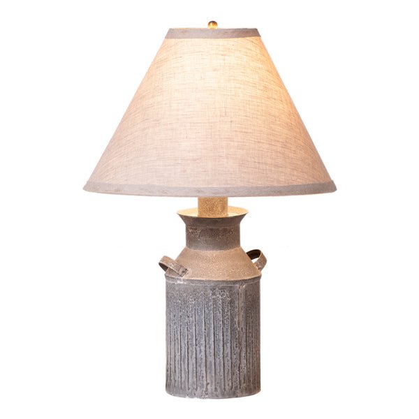 Milk Jug Lamp with Ivory Linen Shade - Ozark Cabin Décor, LLC