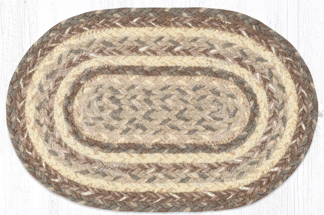 Khaki 10"x15" Braided Jute Swatch
