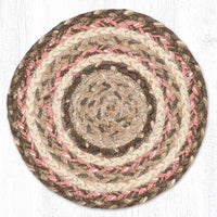 Khaki 10" Round Braided Jute Trivet