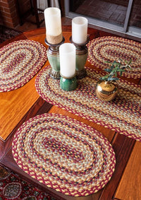 Burgundy, Gray, & Cream Jute Placemat - Ozark Cabin Décor, LLC