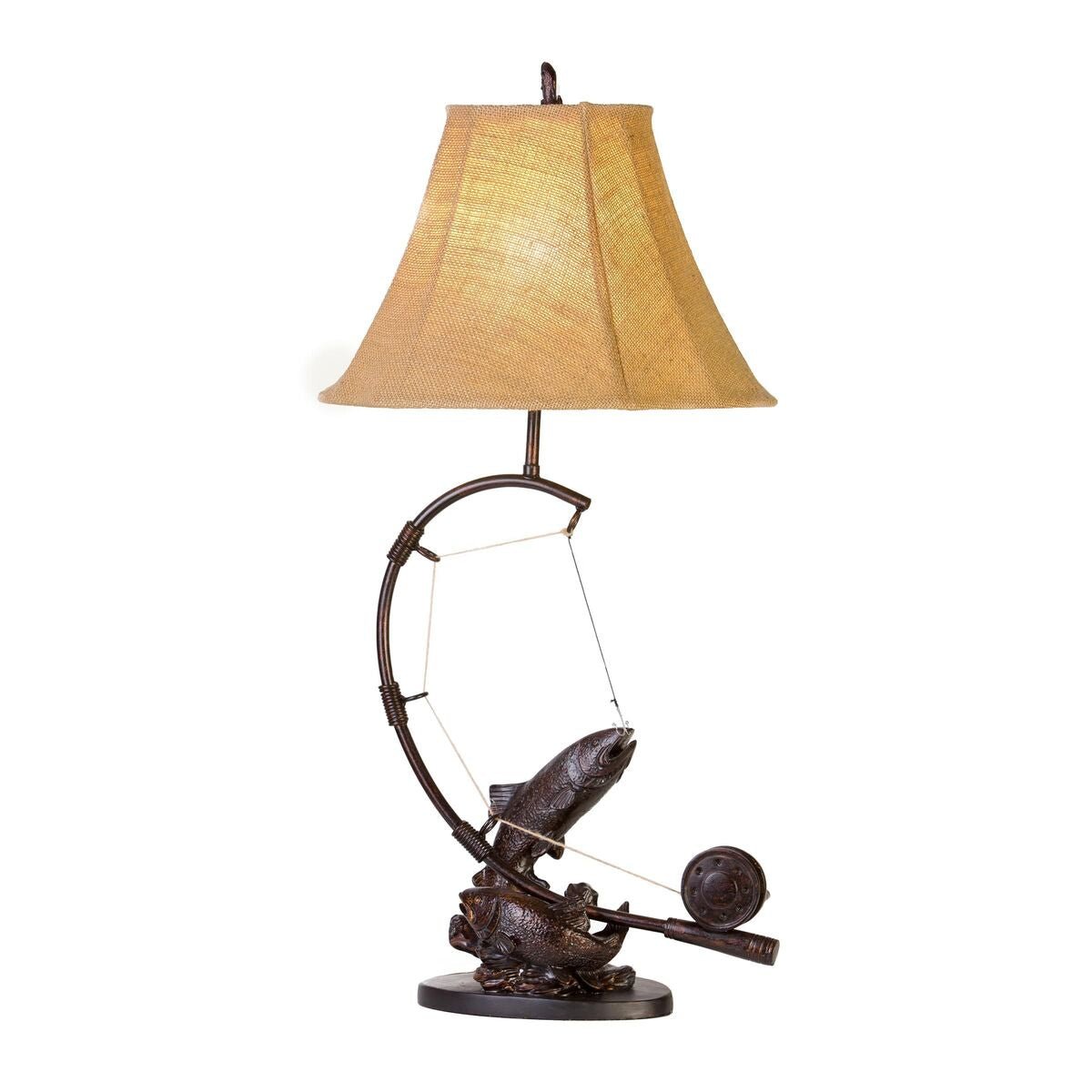 Fly Rod Fish Table Lamp