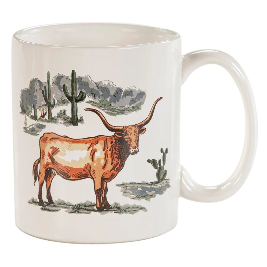 Ranch Life Longhorn Coffee Mugs - Set of 8