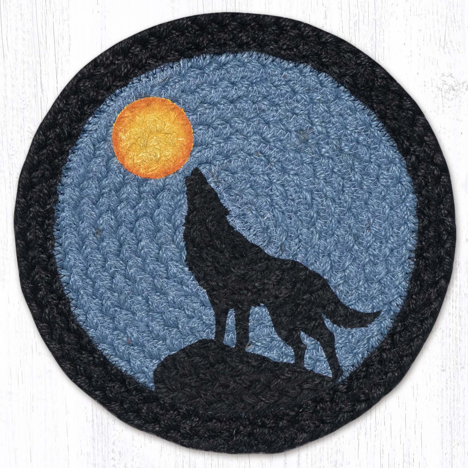 Howling Wolf Braided Jute Trivet