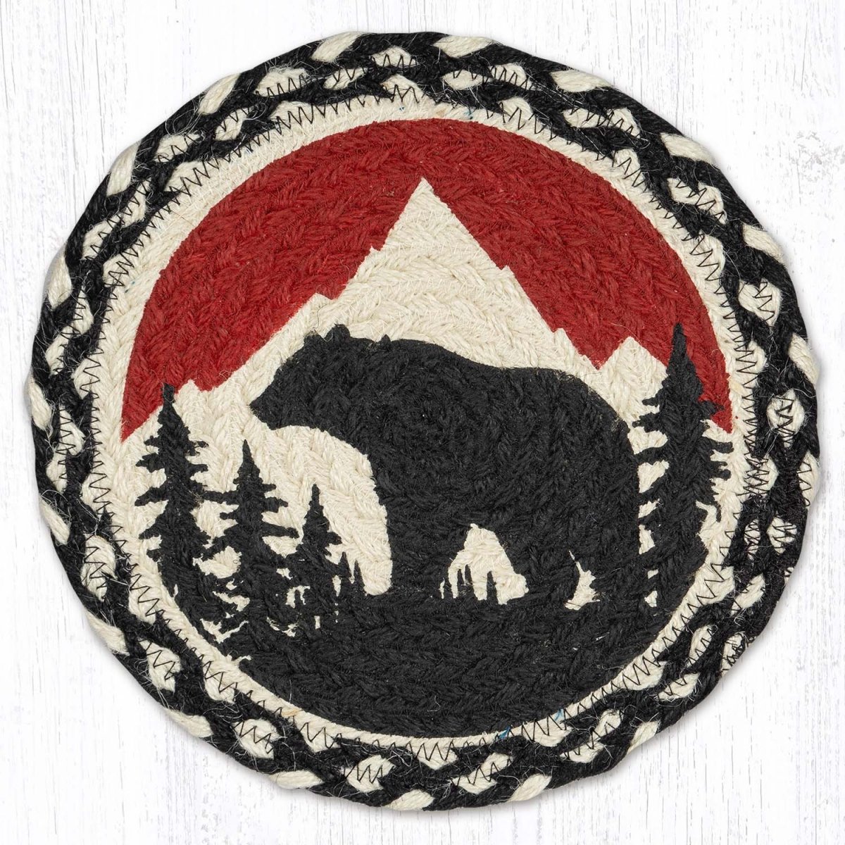 Bear Mountain Braided Jute Trivet - Ozark Cabin Décor, LLC