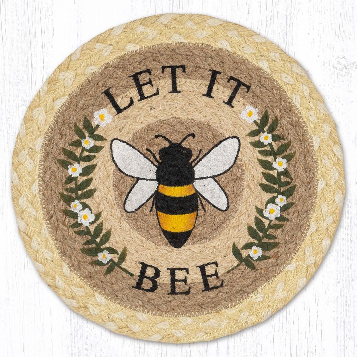 Let It Bee Braided Jute Trivet