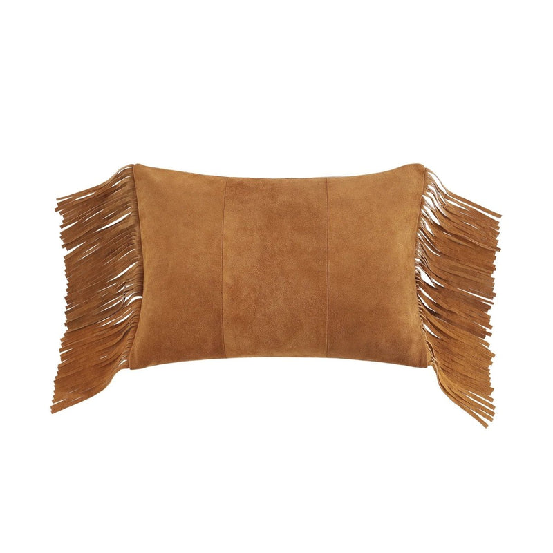 Western Suede Fringed Lumbar Pillow - Ozark Cabin Décor, LLC
