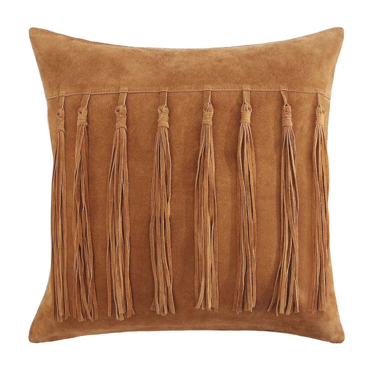 Western Suede Tassel Throw Pillow