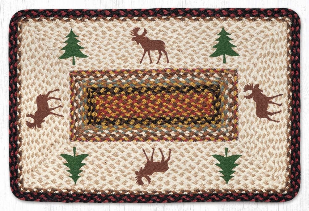 Moose and Tree Printed Patch Rug - Ozark Cabin Décor, LLC