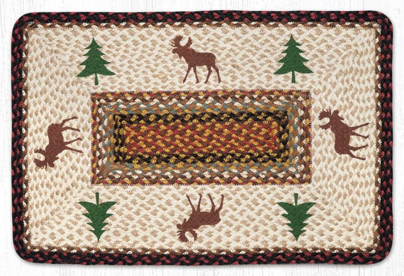 Moose and Tree Printed Patch Rug - Ozark Cabin Décor, LLC
