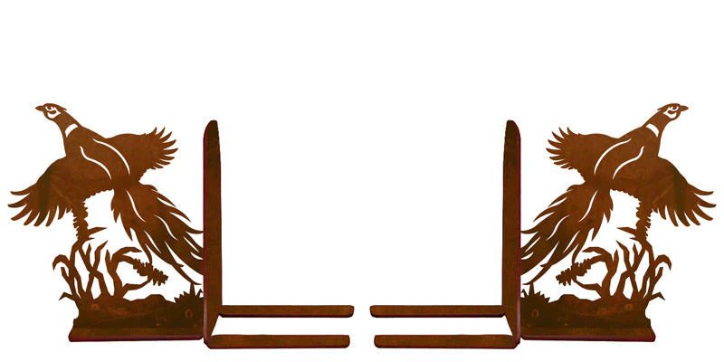 Pheasant Metal Art Bookend Set