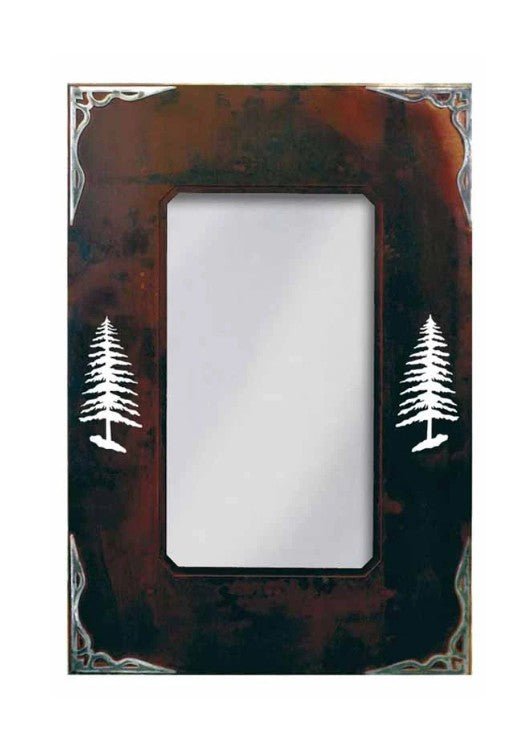 30" Pine Tree Hall Mirror - Burnished - Ozark Cabin Décor, LLC