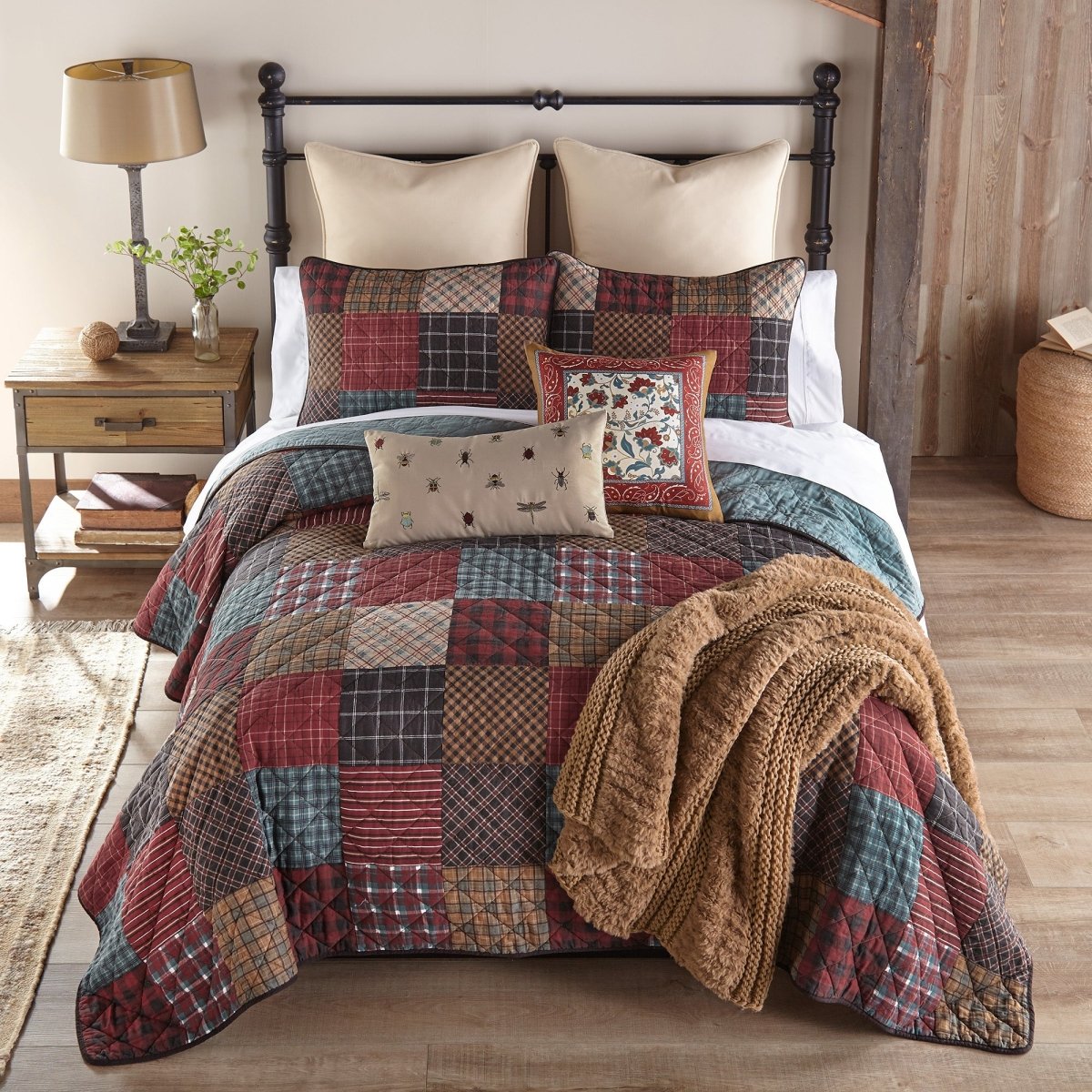 Appalachia Plaid 3pc Cotton Quilt Set