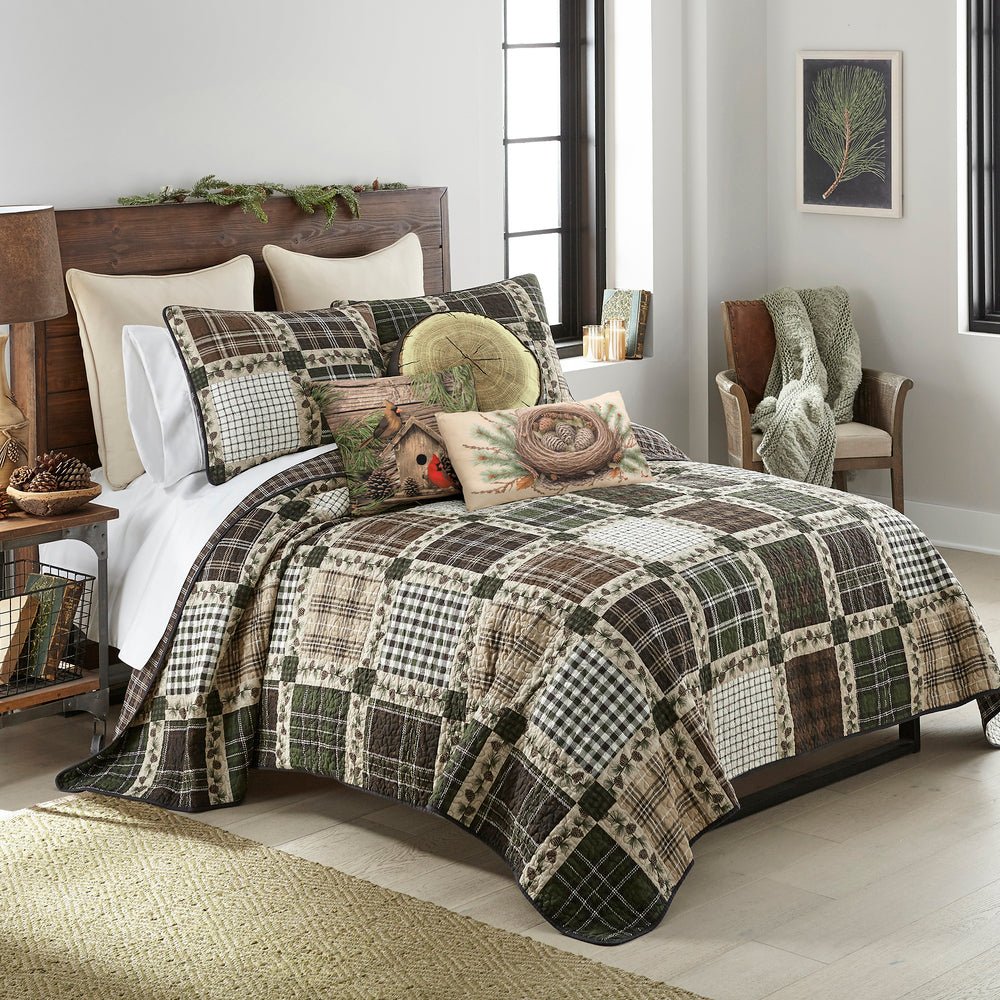 Pine Patch 3 - Pc Quilted Set - Cal King - Ozark Cabin Décor, LLC