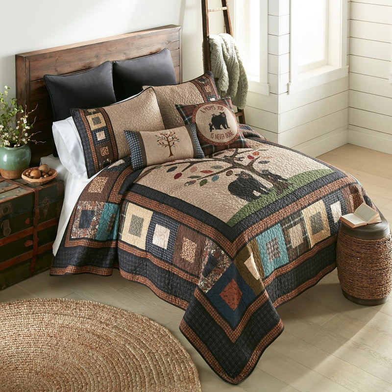 Tree Of Love Bear Design Quilt Set - King - Ozark Cabin Décor, LLC