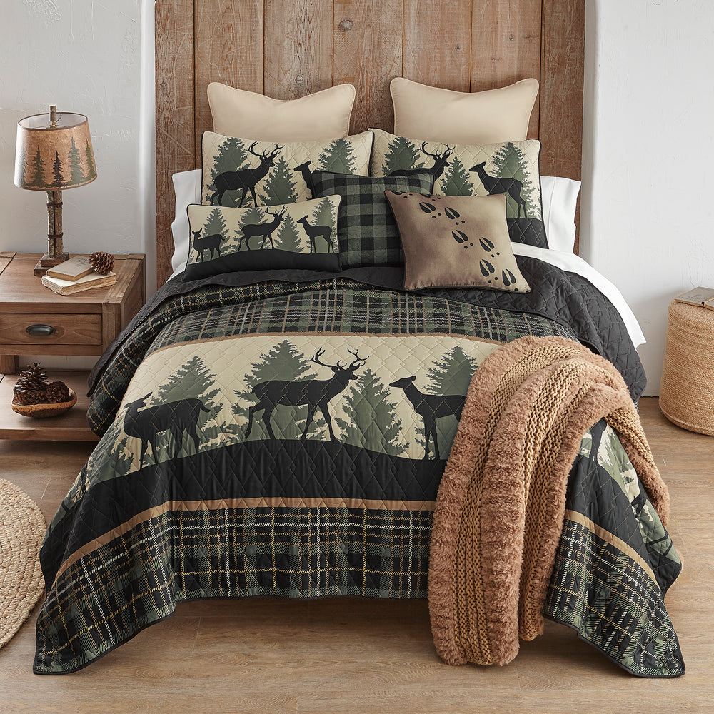 Deer Walk Plaid Quilt Set