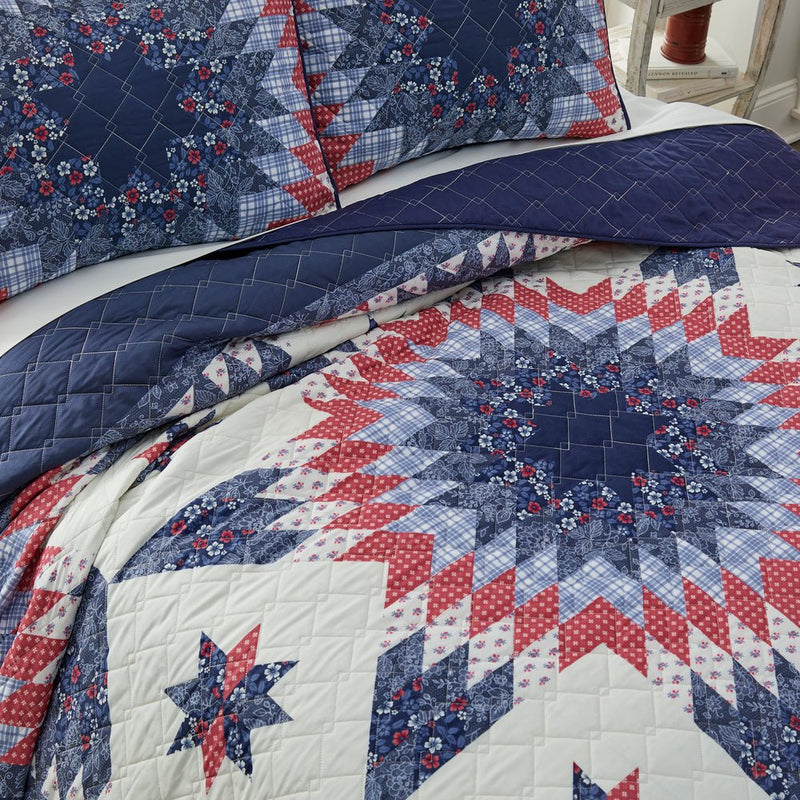 Bluefield Star Quilted Bedding Set - 4 Sizes - Ozark Cabin Décor, LLC