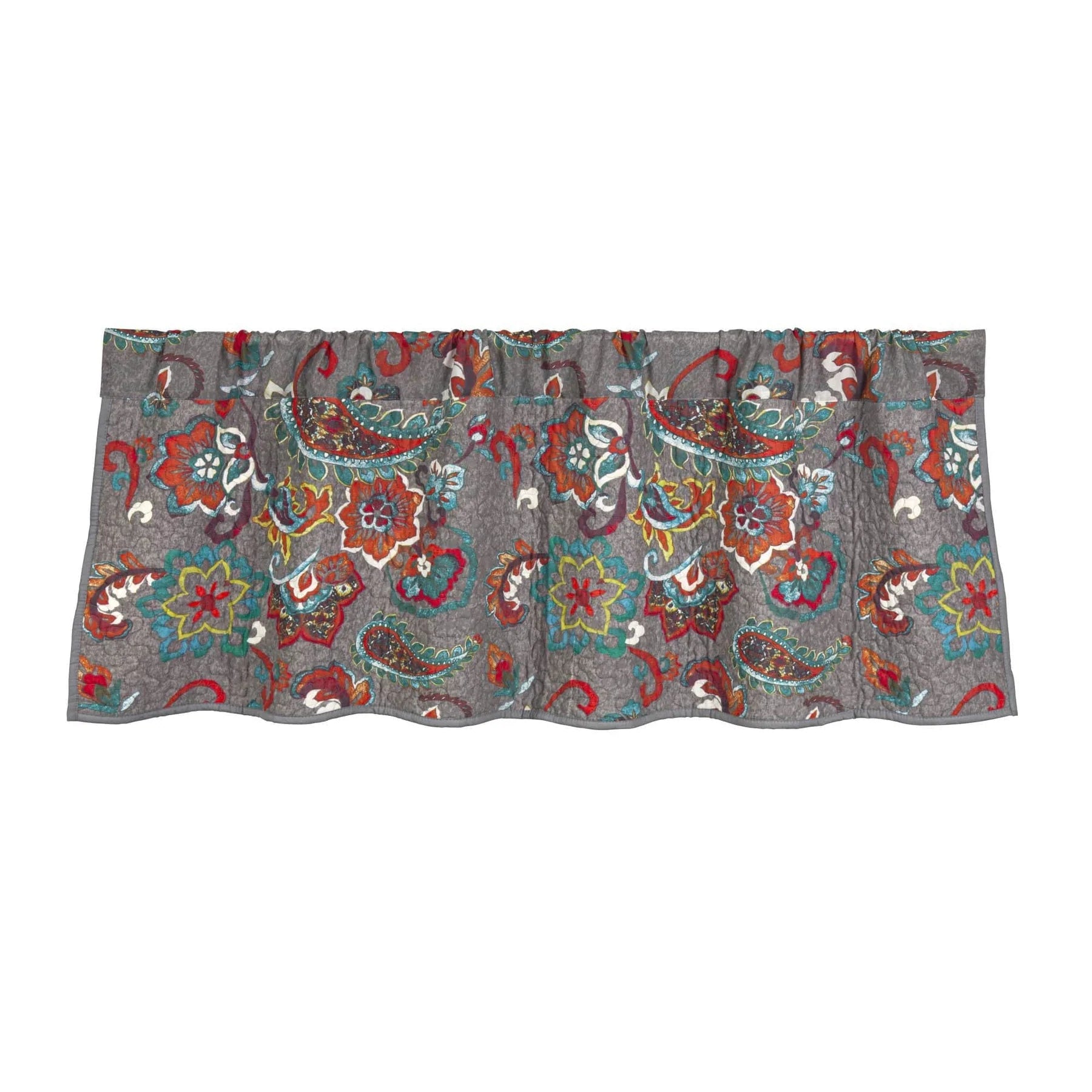 Abbie Western Paisley Quilted Reversible Valance - Thumbnail 2