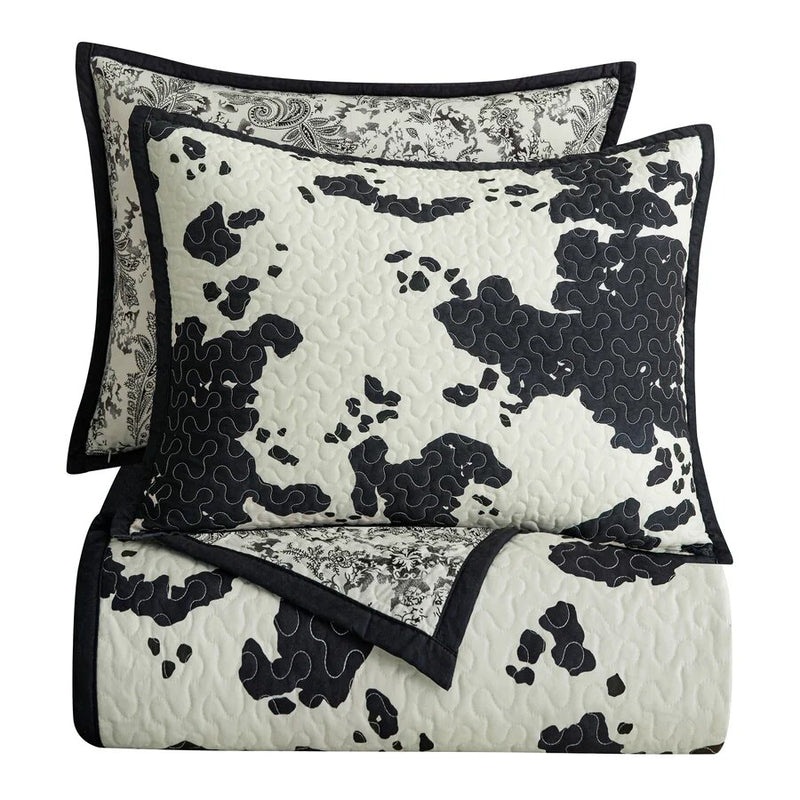 Clara Cowhide Reversible 3 - Piece Quilt Set - King - Ozark Cabin Décor, LLC
