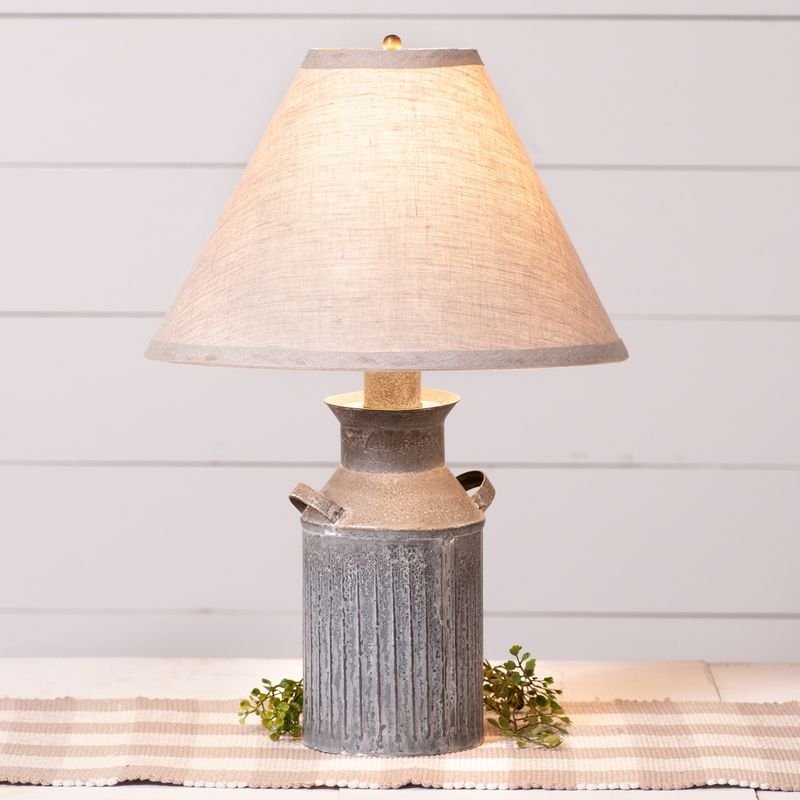 Milk Jug Lamp with Ivory Linen Shade - Ozark Cabin Décor, LLC