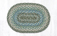 Sage/Ivory/Settler Blue Braided Jute Trivet & Swatch - Ozark Cabin Décor, LLC