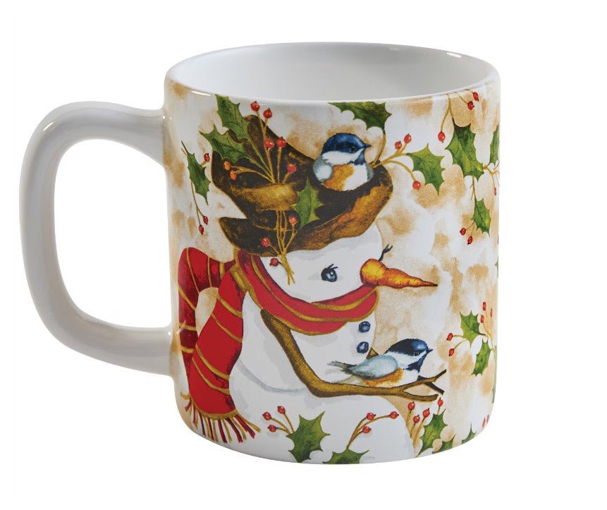 Snowman And Chickadee Mug - Set of 4 - Thumbnail 3
