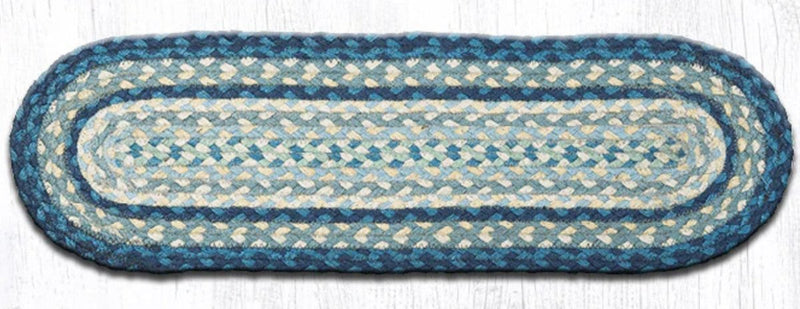 Breezy Blue, Taupe, & Ivory Stair Tread - Ozark Cabin Décor, LLC