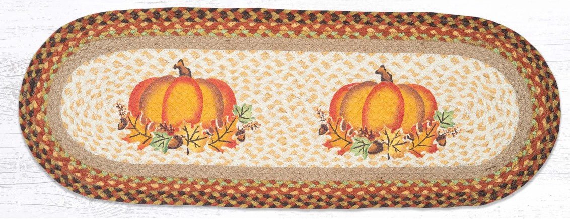 Pumpkin Leaf Oval Table Runner - Ozark Cabin Décor, LLC